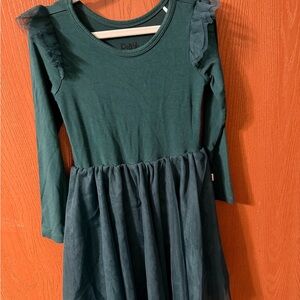Little Sleepies Play Collection Girls Green Holiday Dress